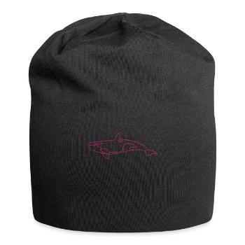 Elegante Orca Silhouetten Meerestraum - Jersey-Beanie - Schwarz - Vorne