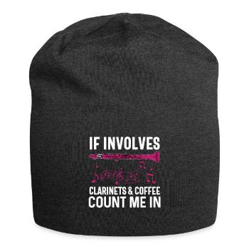 Joueur de clarinette pour fille Femmes Fille Drôle - Bonnet en jersey - charbon - Devant