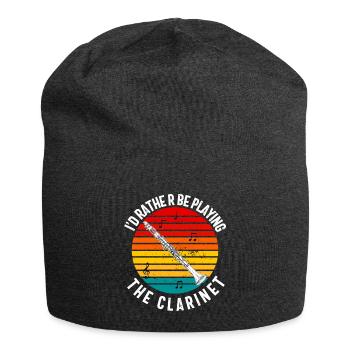 Joueur de clarinette pour fille Femmes Fille Drôle - Bonnet en jersey - charbon - Devant