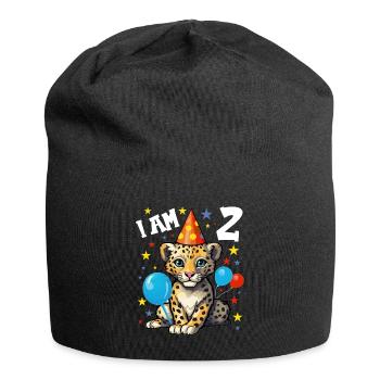 2nd Birthday I'm 2 Years Old Leopard Leopard - Jersey Beanie - black - Front