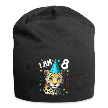 I'm 8 Years Old Leopard Leopard 8th Birthday - Jersey Beanie - black - Front