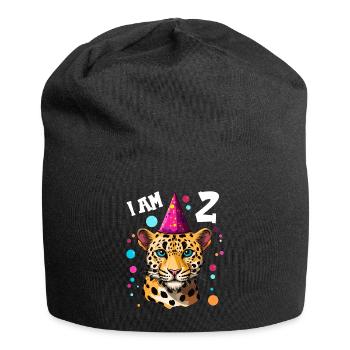 2nd Birthday I'm 2 Years Old Leopard Leopard - Jersey Beanie - black - Front