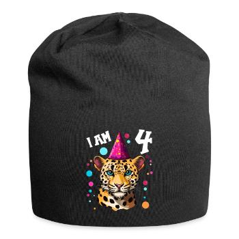I'm 4 Years Old Leopard Leopard 4th Birthday - Jersey Beanie - black - Front