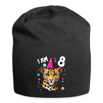 I'm 8 Years Old Leopard Leopard 8th Birthday - Jersey Beanie - black - Front