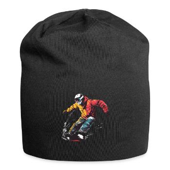 Winter Mountains Freestyle Snowboard - Jersey-Beanie - Schwarz - Vorne
