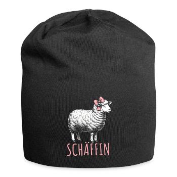 Chef Chefin Schaf Geschenk Schäfin Spruch - Jersey-Beanie - Schwarz - Vorne