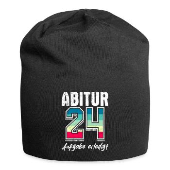 Abi 24 Aufgabe erledigt Abiturienten 2024 - Jersey-Beanie - Schwarz - Vorne