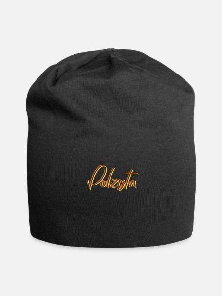 Polizisten Abschluss-Geschenk Polizei Polizistin - Jersey-Beanie - Schwarz