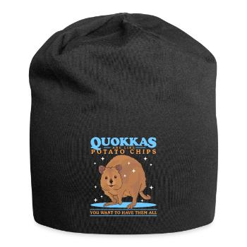 Quokka Kurzschwanzkänguru Quokkas Geschenk - Jersey-Beanie - Schwarz - Vorne