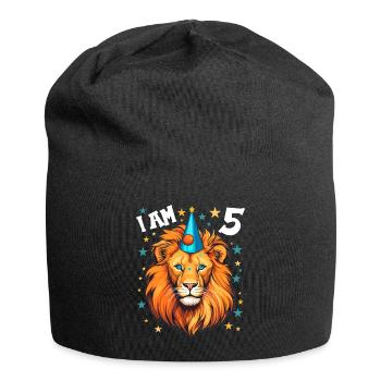 I'm 5 Years Old Lion Leo 5th Birthday - Jersey Beanie - black - Front