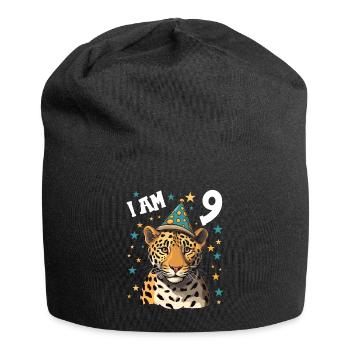 I'm 9 Years Old Leopard Leopard 9th Birthday - Jersey Beanie - black - Front