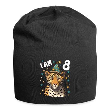 I'm 8 Years Old Leopard Leopard 8th Birthday - Jersey Beanie - black - Front