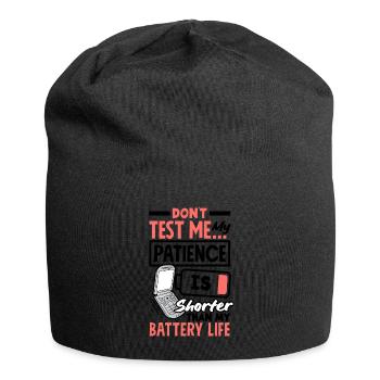 Patience Shorter Than Battery Life - Jersey Beanie - black - Front
