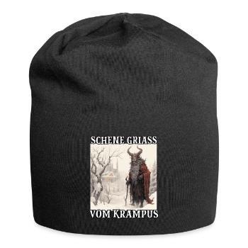 Krampus mask Krampus costume Kramperl Evil Santa - Jersey Beanie - black - Front