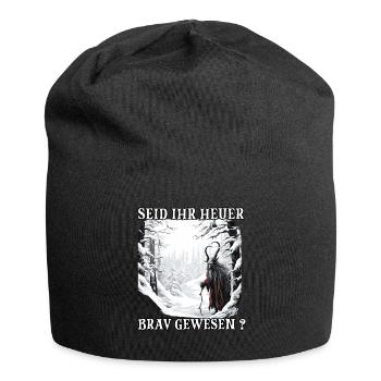 Krampus T | Krampus Kostüm | Dämonischer - Jersey-Beanie - Schwarz - Vorne