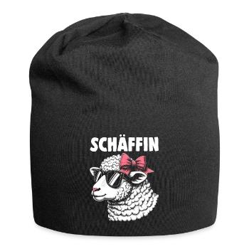 Chef Chefin Schaf Geschenk Schäfin Spruch - Jersey-Beanie - Schwarz - Vorne