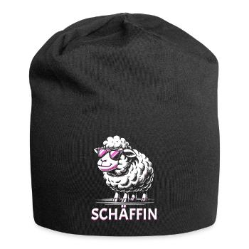 Chef Chefin Schaf Geschenk Schäfin Spruch - Jersey-Beanie - Schwarz - Vorne