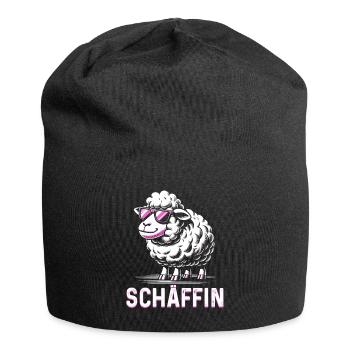 Chef Chefin Schaf Geschenk Schäfin Spruch - Jersey-Beanie - Schwarz - Vorne