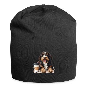 Bernedoodle chien de race animal de compagnie Bernedoodle avec café - Bonnet en jersey - noir - Devant