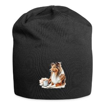 Shetland Sheepdog Sheltie Coffee Dog Breed Pet - Jersey Beanie - black - Front