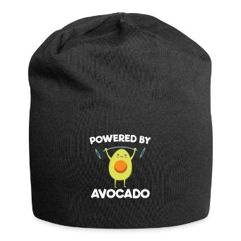 Sportliche Avocado Gewichtheben Veganer Geschenk - Jersey-Beanie - Schwarz - Vorne