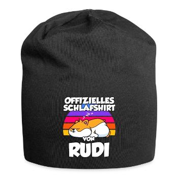 Offizielles Schlafshirt Von Rudi - Jersey-Beanie - Schwarz - Vorne