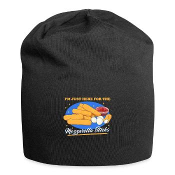 Mozzarella Sticks Käse Geschenk - Jersey-Beanie - Schwarz - Vorne