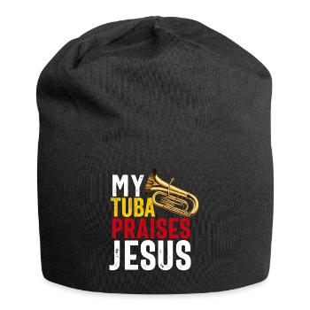 Joueur de tuba hommes femmes fanfare tubiste en laiton - Bonnet en jersey - noir - Devant