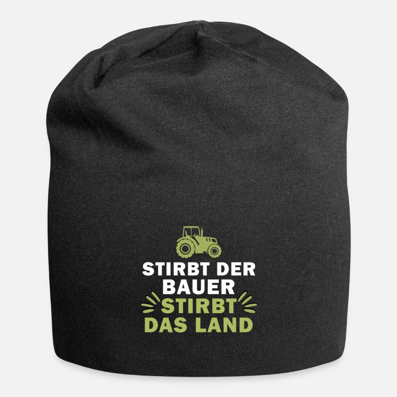 stirbt der Bauer stirbt das Land - Jersey-Beanie - Schwarz