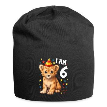 I'm 6 Years Old Lion Leo 6th Birthday - Jersey Beanie - black - Front
