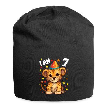 I' Years Old Lion Leo 7th Birthday - Jersey Beanie - black - Front