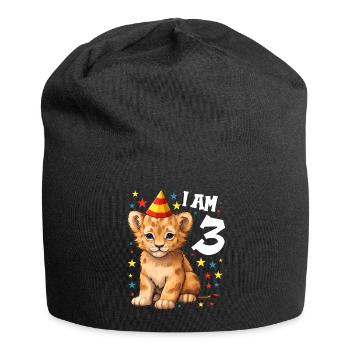 I'm 3 Years Old Lion Lion 3rd Birthday - Jersey Beanie - black - Front