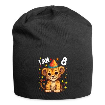 I'm 8 Years Old Lion Leo 8th Birthday - Jersey Beanie - black - Front