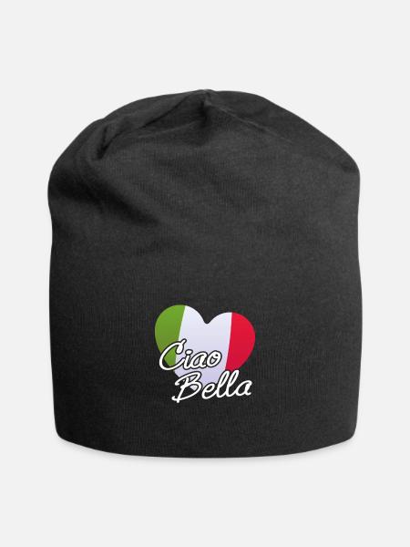Ciao Bella Italien Herz Italienisches Geschenk - Jersey-Beanie - Schwarz