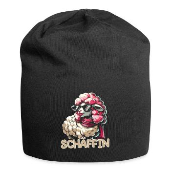 Chef Chefin Schaf Geschenk Schäfin Spruch - Jersey-Beanie - Schwarz - Vorne