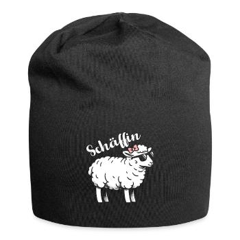 Chef Chefin Schaf Geschenk Schäfin Spruch - Jersey-Beanie - Schwarz - Vorne