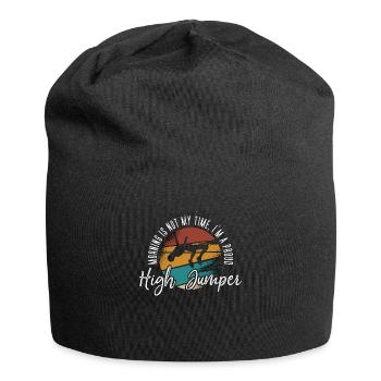 Saut en hauteur Le matin n’est pas mon heure de saut à la perche - Bonnet en jersey - noir - Devant