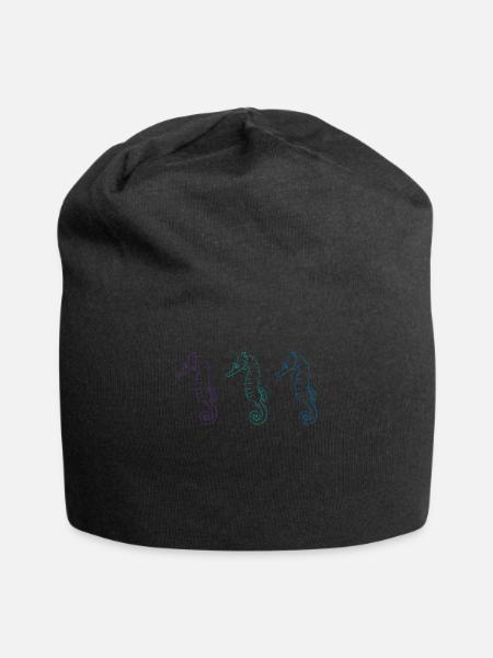 Triade hippocampe mer danse cadeau - Bonnet en jersey - noir