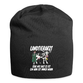 « Peu importe à quel point il fait froid » Vétérinaire de campagne - Bonnet en jersey - noir - Devant