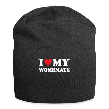 I Love My Wombmate - Jersey Beanie - charcoal grey - Front