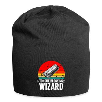 Mundharmonikaspieler für Männer Frauen Lustiger Harmoniker - Jersey-Beanie - Schwarz - Vorne