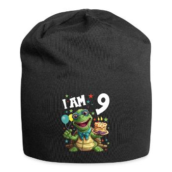 Je suis 9 Tortues Tortue 9e anniversaire - Bonnet en jersey - noir - Devant