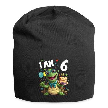Je suis 6 tortues Tortue 6e anniversaire - Bonnet en jersey - noir - Devant
