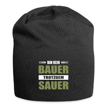 Bin Kein Bauer Trotzdem Sauer - Jersey-Beanie - Schwarz - Vorne