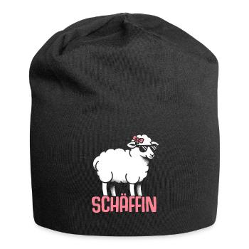 Chef Chefin Schaf Geschenk Schäfin Spruch - Jersey-Beanie - Schwarz - Vorne