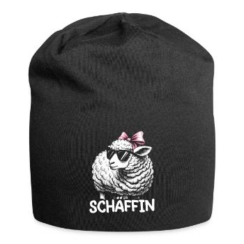 Chef Chefin Schaf Geschenk Schäfin Spruch - Jersey-Beanie - Schwarz - Vorne