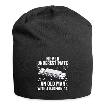 Mundharmonikaspieler für Männer Frauen Lustiger Harmoniker - Jersey-Beanie - Schwarz - Vorne