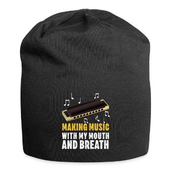 Mundharmonikaspieler für Männer Frauen Lustiger Harmoniker - Jersey-Beanie - Schwarz - Vorne