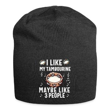 Tamburin für Männer Frauen Lustiger Tamburinspieler - Jersey-Beanie - Anthrazit - Vorne