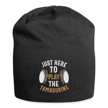 Tamburin für Männer Frauen Lustiger Tamburinspieler - Jersey-Beanie - Schwarz - Vorne